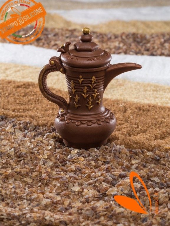 Arabic Coffee Pot with Flower Decorations mold
